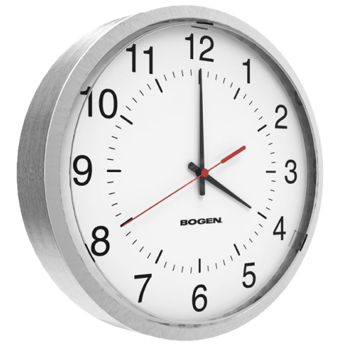 Bogen round clock with aluminum trim