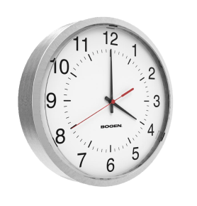 Bogen round clock with aluminum trim