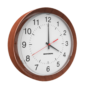 Bogen round clock with cherrywood trim