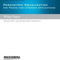 Parametric EQ for Paging-Intercom White Paper