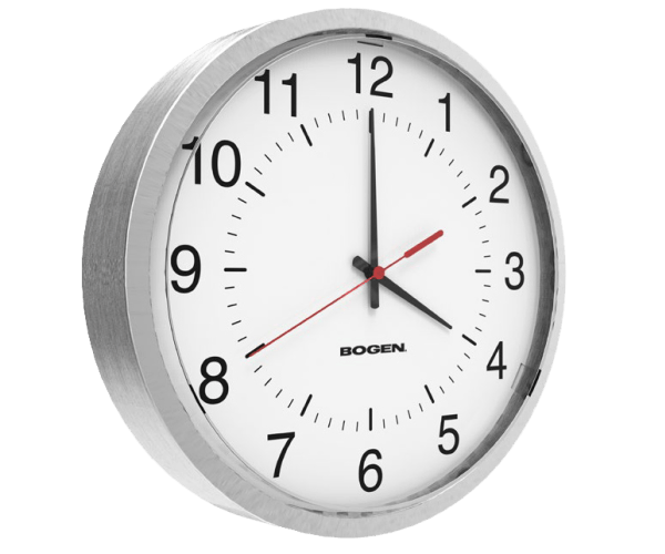 Bogen round clock with aluminum trim
