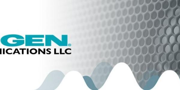 A Bogen LLC banner with soundwaves cut out